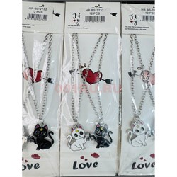 Подвеска кулон магнитная (BS-2732) кошечки черные и белые 12 пар/упаковка - фото 223709