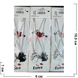 Подвеска кулон магнитная (BS-2732) кошечки черные и белые 12 пар/упаковка - фото 223710