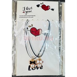 Парные браслеты (BR-2751) с жемчужиной 12 пар/упаковка - фото 223713