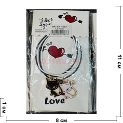 Парные браслеты (BR-1067) кошечки 12 пар/упаковка - фото 223720