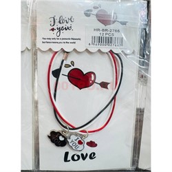 Парные браслеты (BR-2766) I Love You 12 пар/упаковка - фото 223721