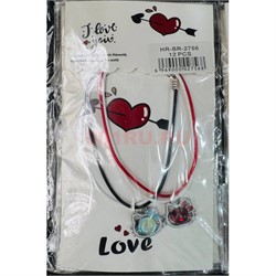 Парные браслеты (BR-2756) кошечки 12 пар/упаковка - фото 223723