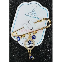 Булавка со стразами (BP-3072) от сглаза 12 шт/упаковка - фото 223741