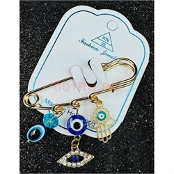 Булавка со стразами (BP-3073) от сглаза 12 шт/упаковка - фото 223743