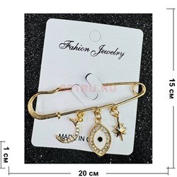 Булавка со стразами (BP-3074) от сглаза 12 шт/упаковка - фото 223746