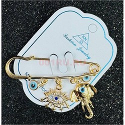 Булавка со стразами (BP-3075) от сглаза 12 шт/упаковка - фото 223747