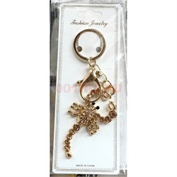 Брелок со стразами (1054) скорпион с карабином 12 шт/упаковка - фото 223765