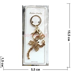 Брелок со стразами (1054) скорпион с карабином 12 шт/упаковка - фото 223767