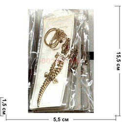 Брелок со стразами (1056) ящерица с карабином 12 шт/упаковка - фото 223771