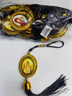 Подвеска православная крутящаяся (KN-E56) икона 12 шт/упаковка - фото 223788