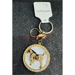 Брелок со стразами (KY-2533) лошадка круглый 12 шт/упаковка - фото 223797