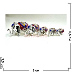 Шкатулки со стразами Слоны 5-в-1 (QF-3208) металлическая (цена за набор из 5 шт) - фото 223811
