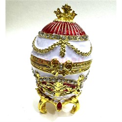 Яйцо шкатулка со стразами (QF-8865) на ножках металлическая - фото 223812