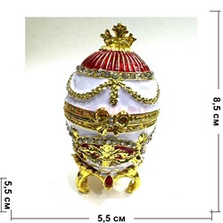 Яйцо шкатулка со стразами (QF-8865) на ножках металлическая - фото 223813