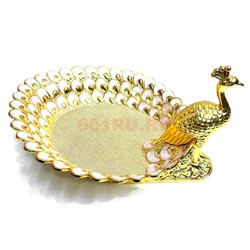 Поднос металлический Павлин цвет золото (вариант 1) - фото 223818