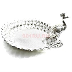 Поднос металлический Павлин цвет серебро (вариант 1) - фото 223820