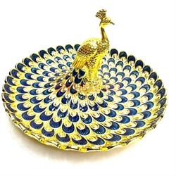 Поднос металлический Павлин цвет золото (вариант 2) - фото 223824