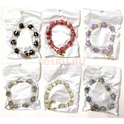 Браслет сахарный кварц (J-88) с подвесками 12 шт/упаковка - фото 223827