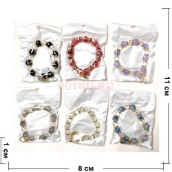 Браслет сахарный кварц (J-88) с подвесками 12 шт/упаковка - фото 223828