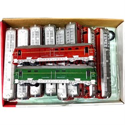 Поезд игрушка с подсветкой и звуком 8 шт/упаковка - фото 223835