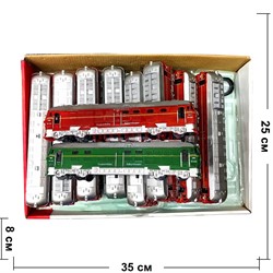 Поезд игрушка с подсветкой и звуком 8 шт/упаковка - фото 223836