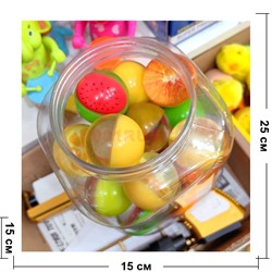Мячики прыгуны 40 мм «фрукты» 25 шт/банка - фото 223849