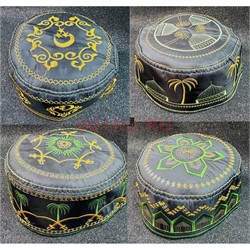 Тюбетейка мусульманская черная с узорами - фото 223870