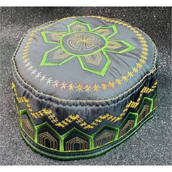 Тюбетейка мусульманская черная с узорами - фото 223874