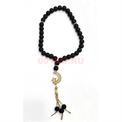 Четки мусульманские черные 33 бусины (CK-B30) из шунгита 12 шт/упаковка - фото 223902