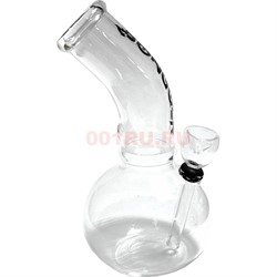 Бонг стеклянный малый 17 см (Индия) с рисунками или надписями - фото 223944