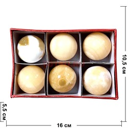 Шарик из медового оникса 5 см 2 дюйма 6 шт/упаковка - фото 223951