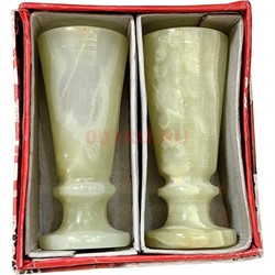 Набор из 2 бокалов 9 см 1,5x3,5 дюйма "ликер" из оникса в картонной коробочке - фото 223956