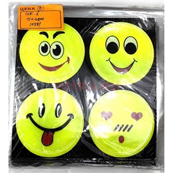 Светоотражающие наклейки (GK-6) смайлики 4-в-1 65 мм 100 листов/упаковка - фото 223978