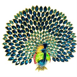 Шкатулка со стразами и бусинами «Павлин» (8454) - фото 223986