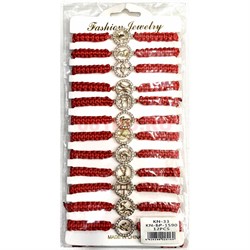 Браслет с толстой красной ниткой знаки зодиака в круге 12 шт/упаковка (BR-1590) - фото 224012