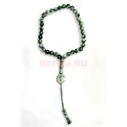 Четки мусульманские (CK-640A) 33 бусины зеленые пластмассовые 32 см 12 шт/упаковка - фото 224015