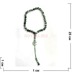 Четки мусульманские (CK-640A) 33 бусины зеленые пластмассовые 32 см 12 шт/упаковка - фото 224016