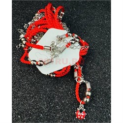 Браслет на руку «красная нитка + божья коровка» 12 шт/упаковка - фото 224026