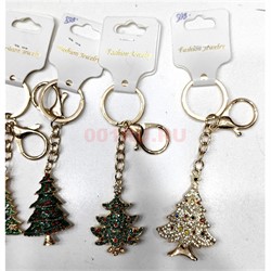 Брелок со стразами (B-27) новогодний Елка 12 шт/упаковка - фото 224040