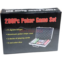 Набор для покера 200 фишек (11,5  гр) в кейсе - фото 224057