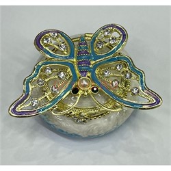 Шкатулка со стразами (QF-2093) бабочка металлическая - фото 224103