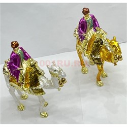 Шкатулка со стразами (QF-2641) «верблюд и наездник» металлическая - фото 224107