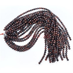 Бычий глаз 8 мм натуральный минерал 46-48 бусин - фото 224139