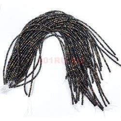 Соколиный глаз 4 мм натуральный минерал 75-80 бусин - фото 224147