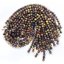 Три глаза 12 мм натуральный минерал 30-32 бусин - фото 224149