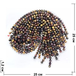 Три глаза 12 мм натуральный минерал 30-32 бусин - фото 224150