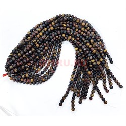 Три глаза 8 мм натуральный минерал 46-48 бусин - фото 224153