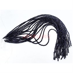 Нитка бусин 4 мм из синего авантюрина 38 см - фото 224159