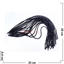 Нитка бусин 4 мм из синего авантюрина 38 см - фото 224160