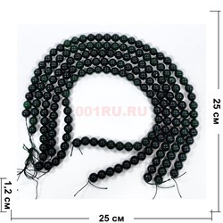 Зеленый кварц 12 мм натуральный минерал нитка 30-32 бусины - фото 224166